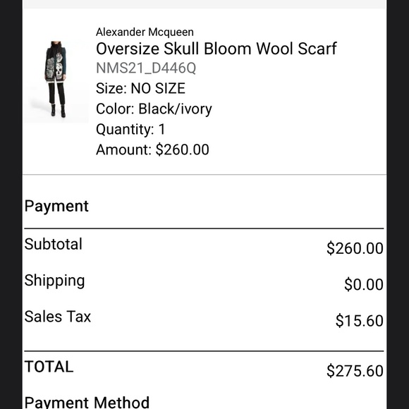 Alexander McQueen Monochrome Skull and Floral Scarf - Picture 4 of 7